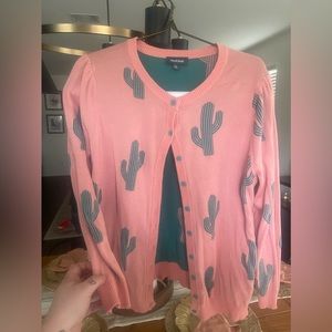 ModCloth pink button-up sweater